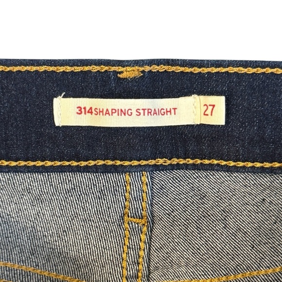 Levi’s Mujer 314 Shaping Straight Dark Blue Jeans Size 27 #1728 - Picture 9 of 11